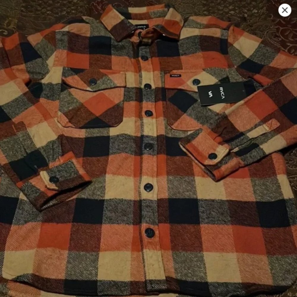 NWT - Mens RVCA Thick Flannel Overshirt - Small